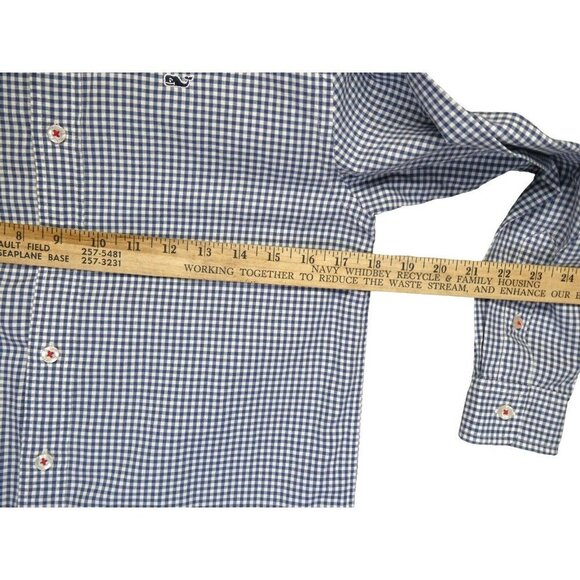 Vineyard Vines Whale Shirt Boys‎ M 12-14 Checkered Long Sleeve Button Down Youth - Picture 6 of 12
